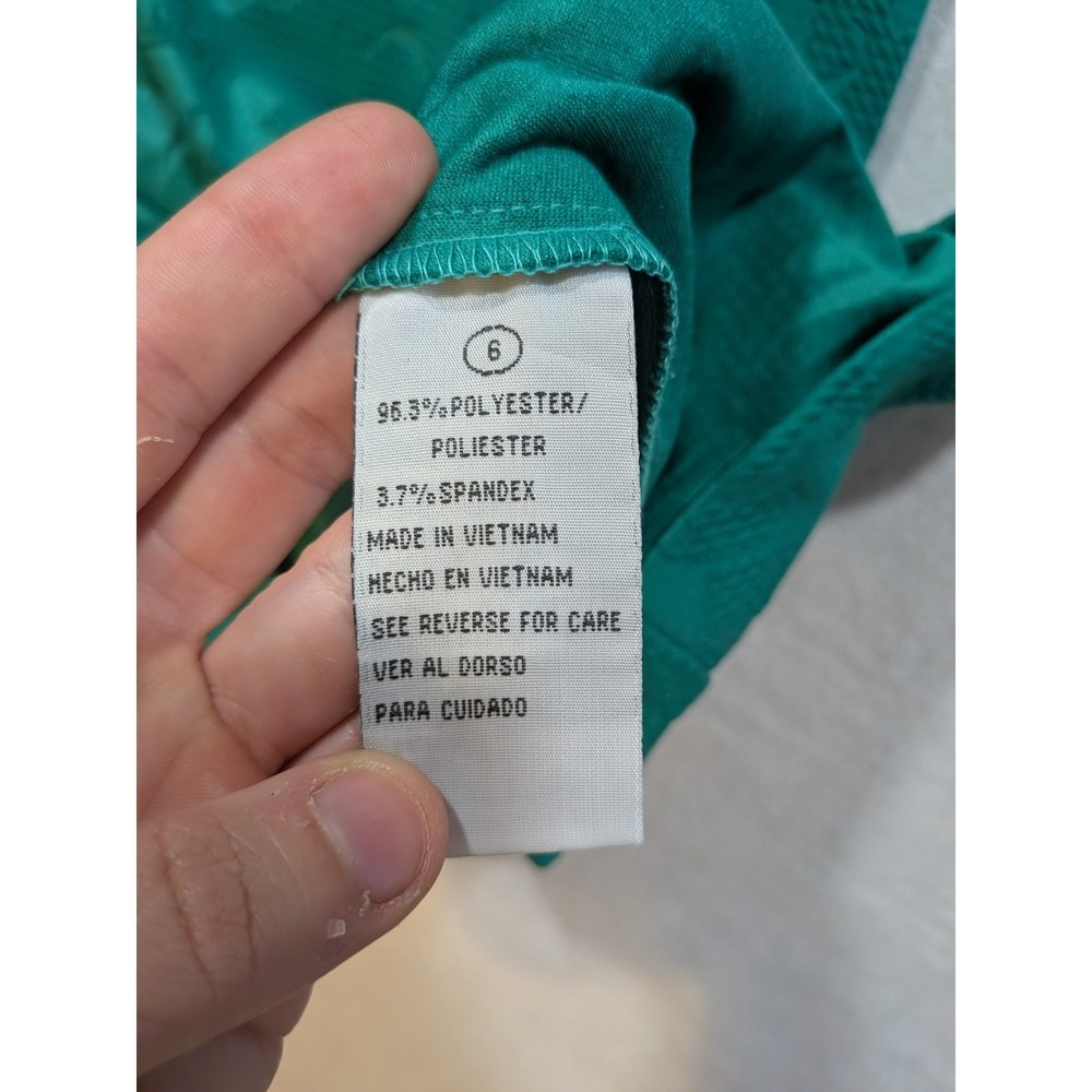 Shelby and palmer green dress size 6 ruffle quarter sleeve business pencil - Picture 5 of 7